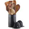 Bjorn Set d'ustensiles de cuisine en bois d'acacia - 12 pièces