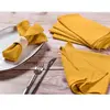 Björn Serviette de table - 6 pièces - Lin et coton jaune moutarde