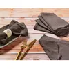 Björn Serviette de table - 6 pièces - Lin et coton chocolat