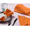 Björn Serviette de table - 6 pièces - Lin et coton orange