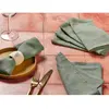 Björn Serviette de table - 6 pièces - Lin et coton vert de gris