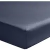 Home Collection - Drap housse 100% Satin de Coton bleu marine 140x190 cm