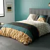 My Home Collection - Parure housse de couette Bangui bleue 260x240 cm
