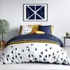 Best Interior Parure de couette 100% coton 57 fils imprimée 240x220 2 taies