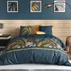 Ateliers du Linge - Parure housse de couette Salva bleue 240x220 cm