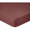 Atelier du Coton - Drap housse uni  rouge 140x190 cm