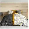 ESPRIT NORDIQUE Atelier du Coton - Parure housse de couette Arturo grise 240x220 cm