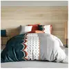 ESPRIT NORDIQUE Atelier du Coton - Parure housse de couette Antan bleue 240x220 cm