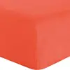Drap housse uni 140x190 bonnet:30 lin lavé 160 orange 180 x 200 cm