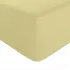 Drap housse uni 140x190 bonnet:30 lin lavé 160 jaune 140 x 190 cm