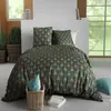 Parure housse de couette imprimée 100% coton 57fils ROMANA bleu 220 x ...