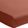 Baton Rouge Drap housse percale de coton terracotta 140x190 cm