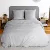 Parure housse de couette en polyester gris perle 240x220 cm