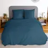 Parure housse de couette en polyester bleu nuit 240x220 cm