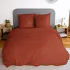 Parure housse de couette en polyester terracotta 240x220 cm