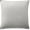 Baton Rouge - Taie d'oreiller avec volant en percale de coton lavé gris perle 65x65 cm