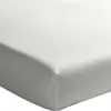 Baton Rouge - Drap housse en percale de coton lavé bonnet 30 cm gris perle 140x190 cm