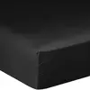 Drap housse 100% satin de coton 105 fils noir 140 x 190 cm