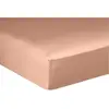 Drap housse 100% satin de coton 105 fils rose 160 x 200 cm