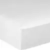 Drap housse 100% satin de coton 105 fils blanc 140 x 190 cm