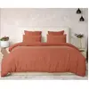 Parure De Couette 3 Pcs 260x240 100% Gaze De Coton Lavé Safran Minéral