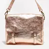 1987 by Abaco - Sac bandoulière en Cuir Nyle rose métallique - 25x27x3...