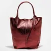 Abaco Studio - Sac cabas en Cuir Yana rouge métallique - 37x25x35 cm O...