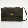 1987 by Abaco - Sac porté épaule en Velours de Cuir Ana kaki - 37x25x1...