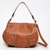 Abaco Paris - Sac bandoulière en Cuir d'Agneau Jamily camel  - 36x28x9...