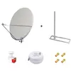 Kit Antenne Parabole 130 cm Aluminium + Support de Chevron Fixation To...
