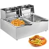 Friteuse électrique professionnelle 12L 5000W à double réservoir en ac...