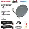 Kit Parabole Acier 65 cm Anthracite + LNB Twin Full HD 4K + 2 Décodeu...