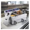 Friteuse Électrique Commerciale Friteuse à Huile 2 Cuves Acier Inox 12...