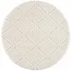 STUDIO DECO Tapis rond à poils longs et relief crème 160x160cm