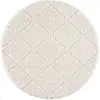 STUDIO DECO Tapis rond à poils longs et relief crème 120x120cm