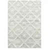 STUDIO DECO Petit tapis de chambre 80x150cm Berbere Boho MELIA Poils Longs en Relief Doux Blanc Ivoire Gris