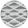 Pisa - Tapis Rond en relief Berbère tizas Crème et Gris (80x80cm)