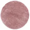 STUDIO DECO Tapis cosy rond à poils longs rose 80x80cm