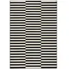 Tapis tissé plat rayé Noir et Blanc 200x290cm