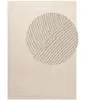 Tapis Laine tufté main motifs arcs Crème 80x150cm