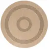 STUDIO DECO Tapis rond aspect jute beige gris 120x120cm