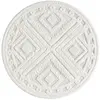 STUDIO DECO Tapis rond à poils longs et relief blanc 200x200cm