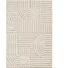 LENA Tapis couloir à relief géométriques Crème 80x250cm