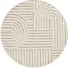 STUDIO DECO Tapis rond à relief crème 120x120cm