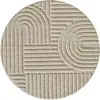 STUDIO DECO Tapis rond à relief beige 200x200cm