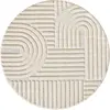STUDIO DECO Tapis rond à relief crème 160x160cm