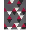 Tapis 150x200 cm URBANO coloris gris/rouge