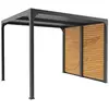HABRITA Pergola bioclimatique aluminium ventelles côté imitation bois