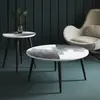 Signature Table basse avec plateau à peinture abstraite argent - L80 cm