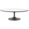 Calicosy Table basse ovale en marbre blanc